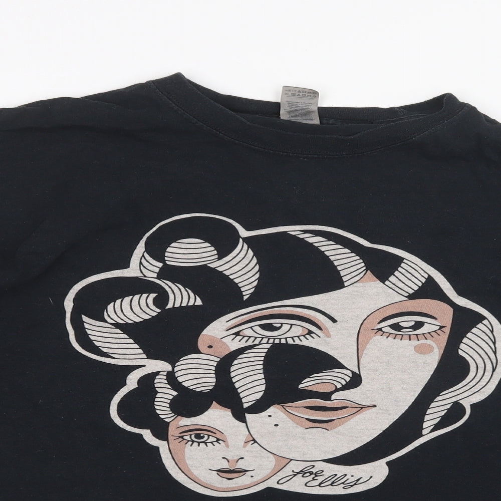 Gildan Mens Black    T-Shirt Size L