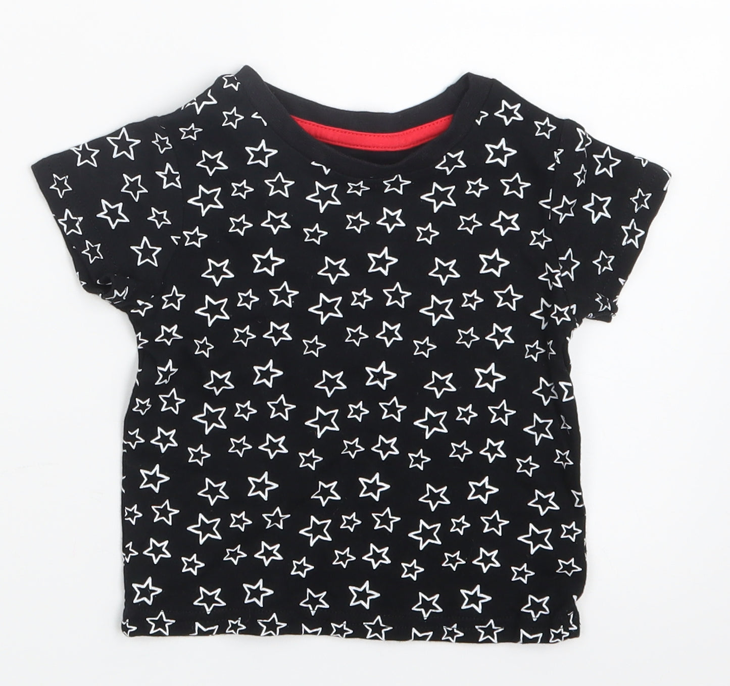 Earlydays Baby Black Geometric  Basic T-Shirt Size 12-18 Months  - Stars