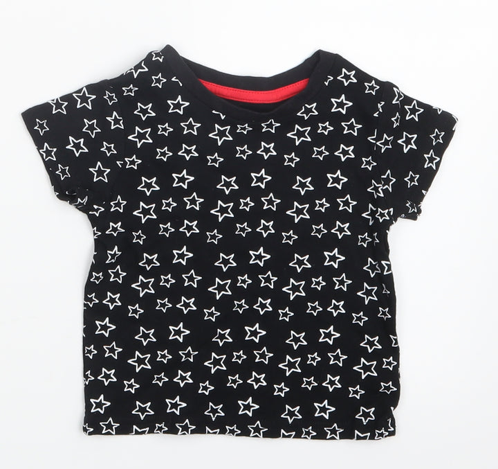 Earlydays Baby Black Geometric  Basic T-Shirt Size 12-18 Months  - Stars