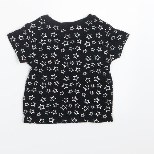 Earlydays Baby Black Geometric  Basic T-Shirt Size 12-18 Months  - Stars
