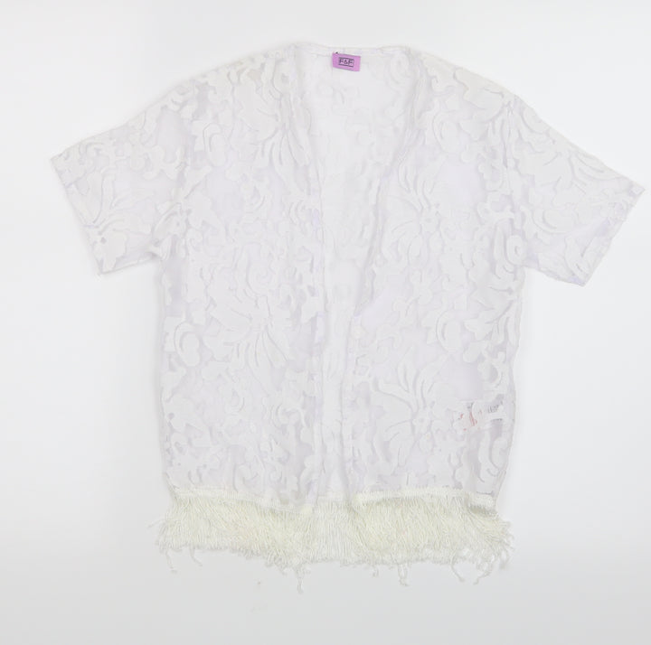 F&F Girls White   Kimono Jacket Size 7-8 Years