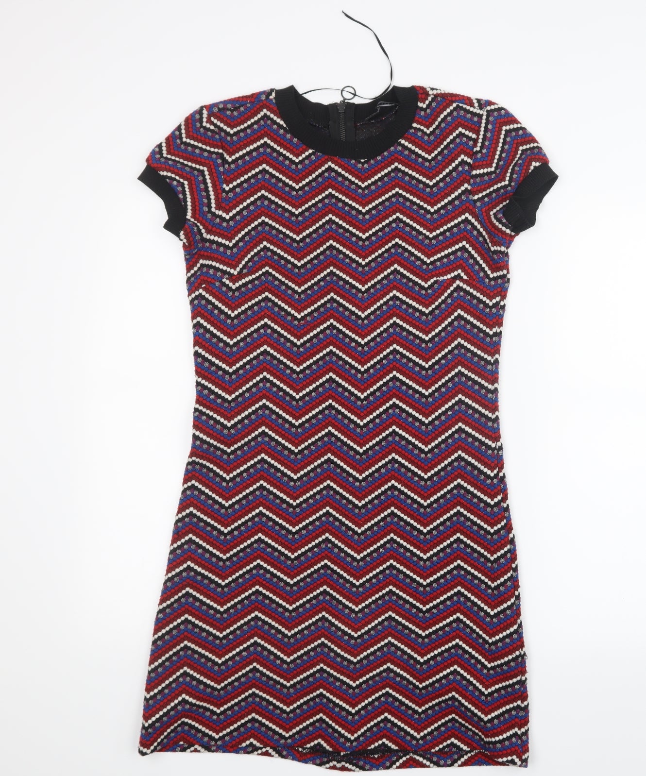 Zara Womens Red Geometric  T-Shirt Dress  Size S