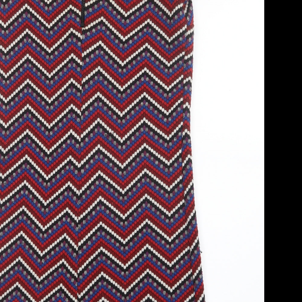 Zara Womens Red Geometric  T-Shirt Dress  Size S
