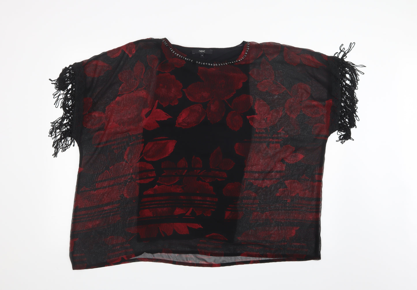 NEXT Womens Red Geometric  Basic Blouse Size 12