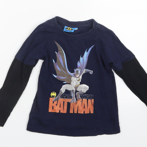 Batman Boys Blue   Basic T-Shirt Size 4 Years  - Batman