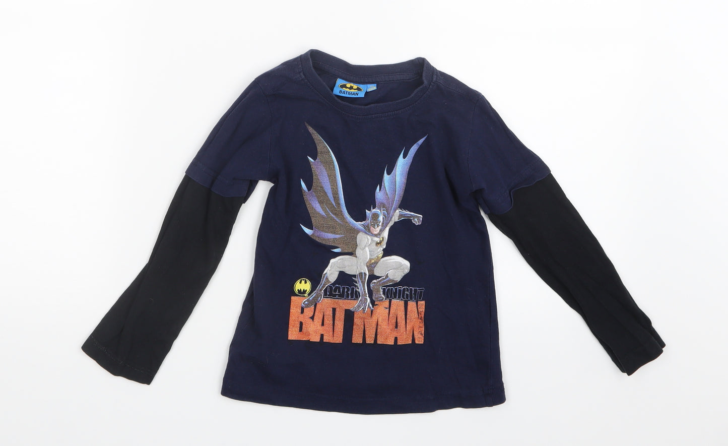 Batman Boys Blue   Basic T-Shirt Size 4 Years  - Batman