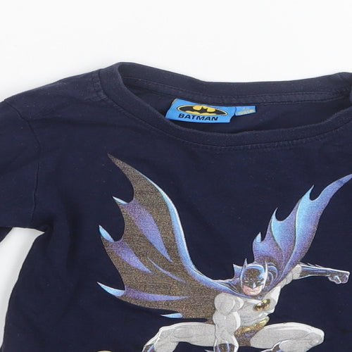 Batman Boys Blue   Basic T-Shirt Size 4 Years  - Batman
