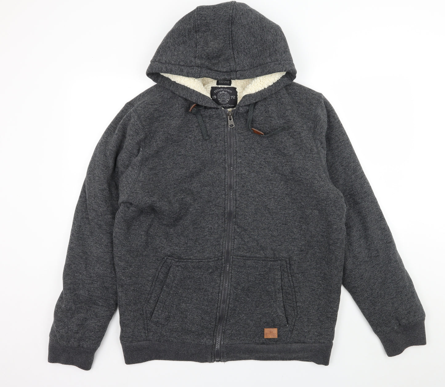 Buffalo Mens Grey  Jersey Full Zip Hoodie Size 2XL