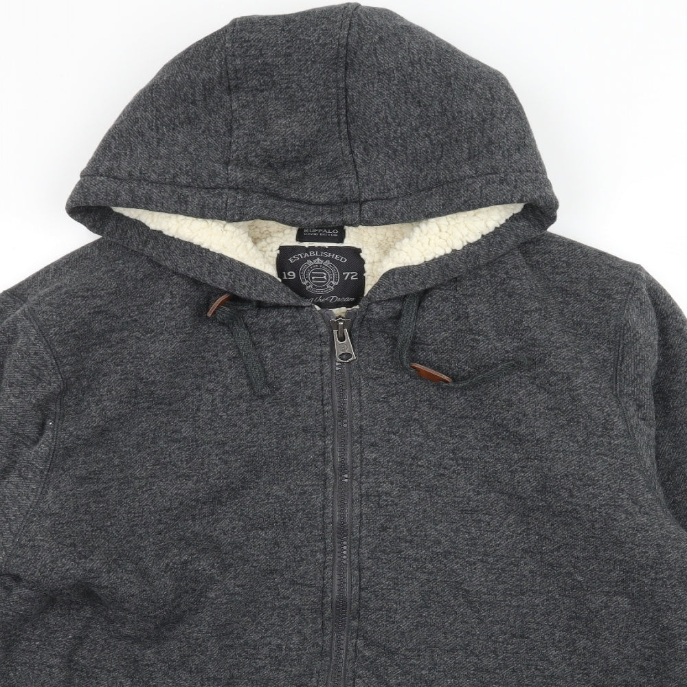 Buffalo Mens Grey  Jersey Full Zip Hoodie Size 2XL