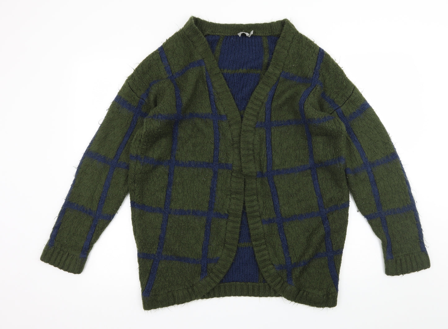 ASOS Womens Green Check Knit Cardigan Jumper Size 4
