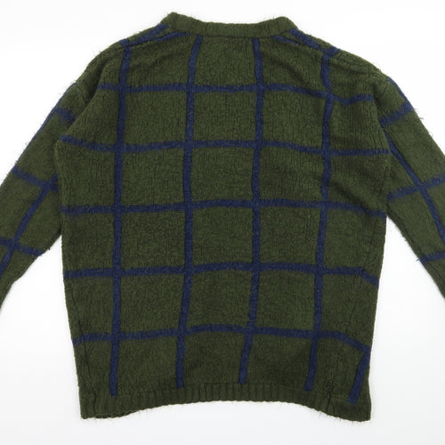 ASOS Womens Green Check Knit Cardigan Jumper Size 4