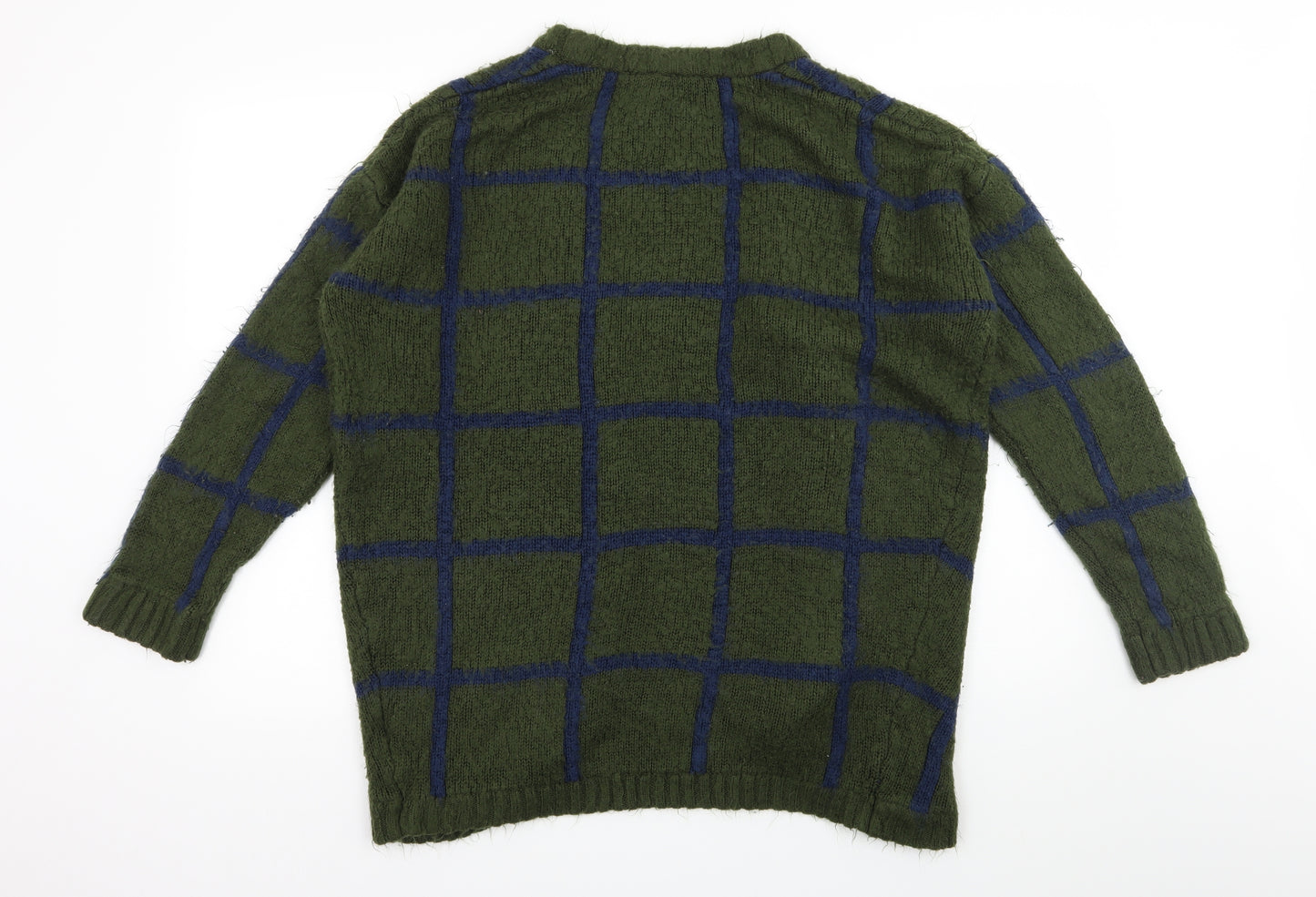 ASOS Womens Green Check Knit Cardigan Jumper Size 4