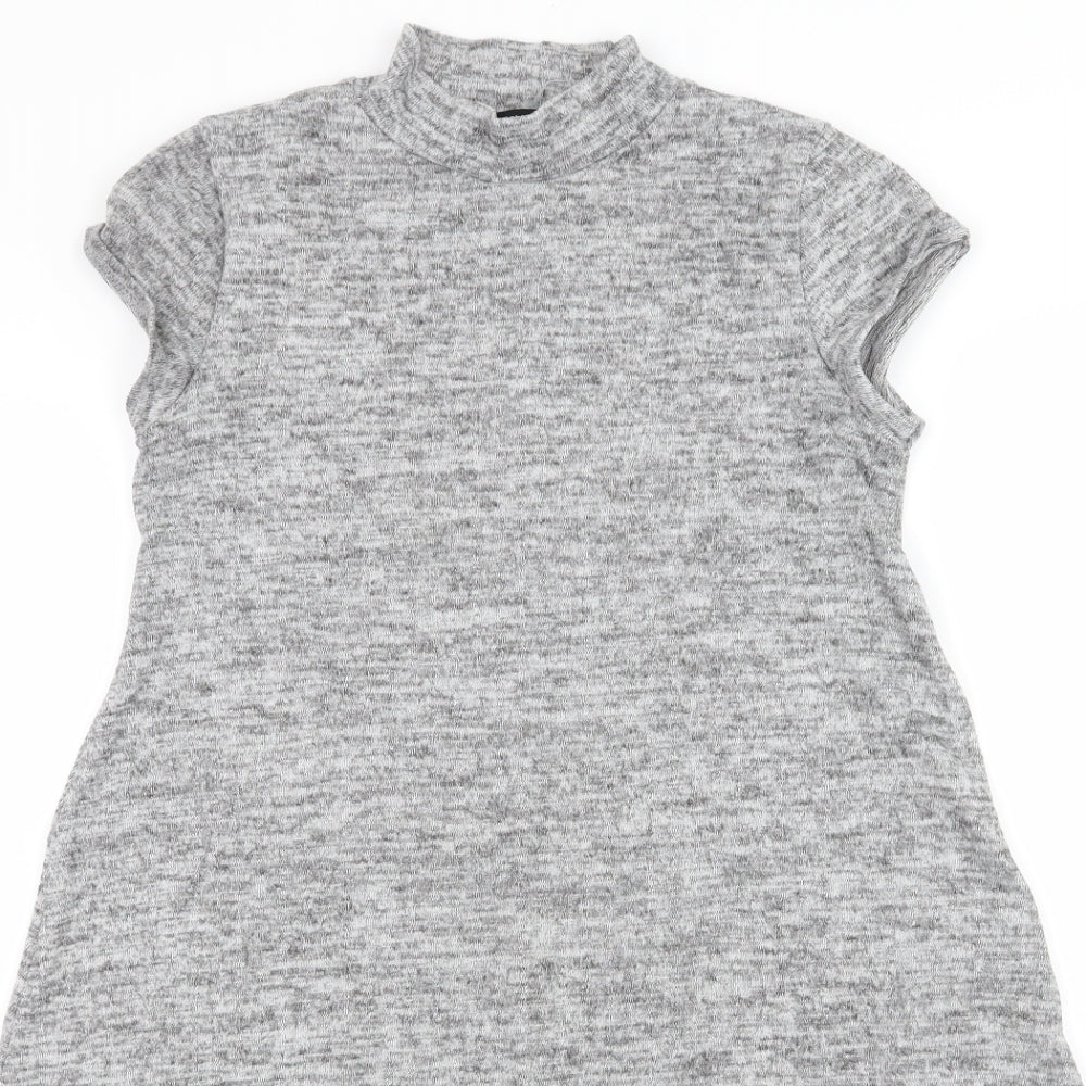Select Womens Grey  Knit Basic T-Shirt Size 10