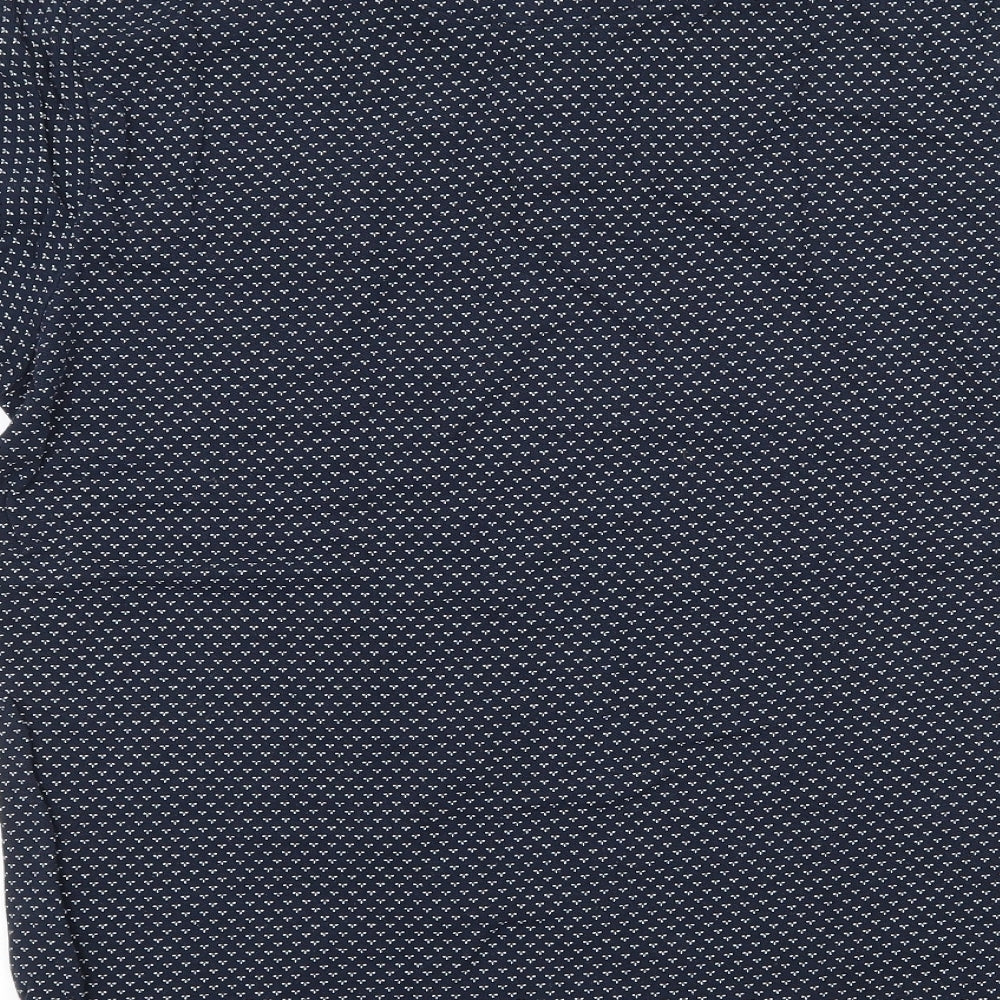 TU Mens Blue Polka Dot Jersey  Polo Size M