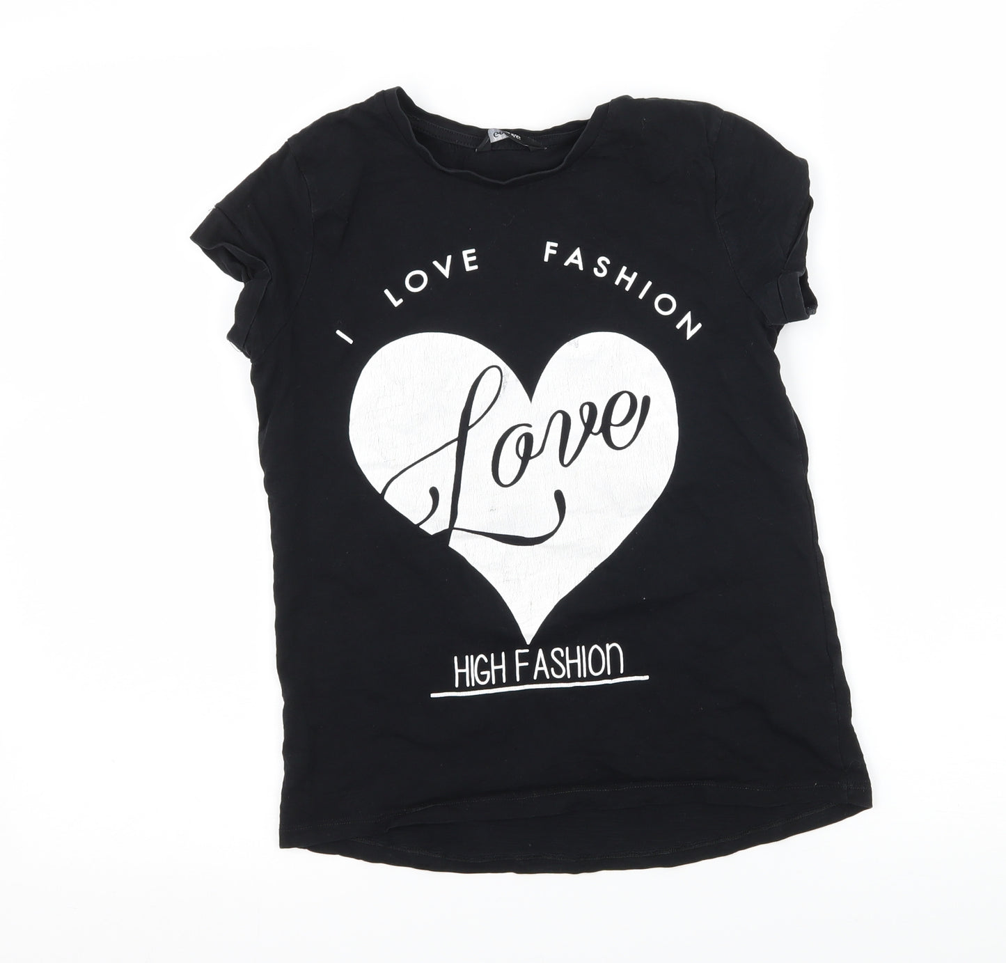 George Girls Black  Jersey Basic T-Shirt Size 10-11 Years  - I Love Fashion