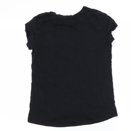 George Girls Black  Jersey Basic T-Shirt Size 10-11 Years  - I Love Fashion