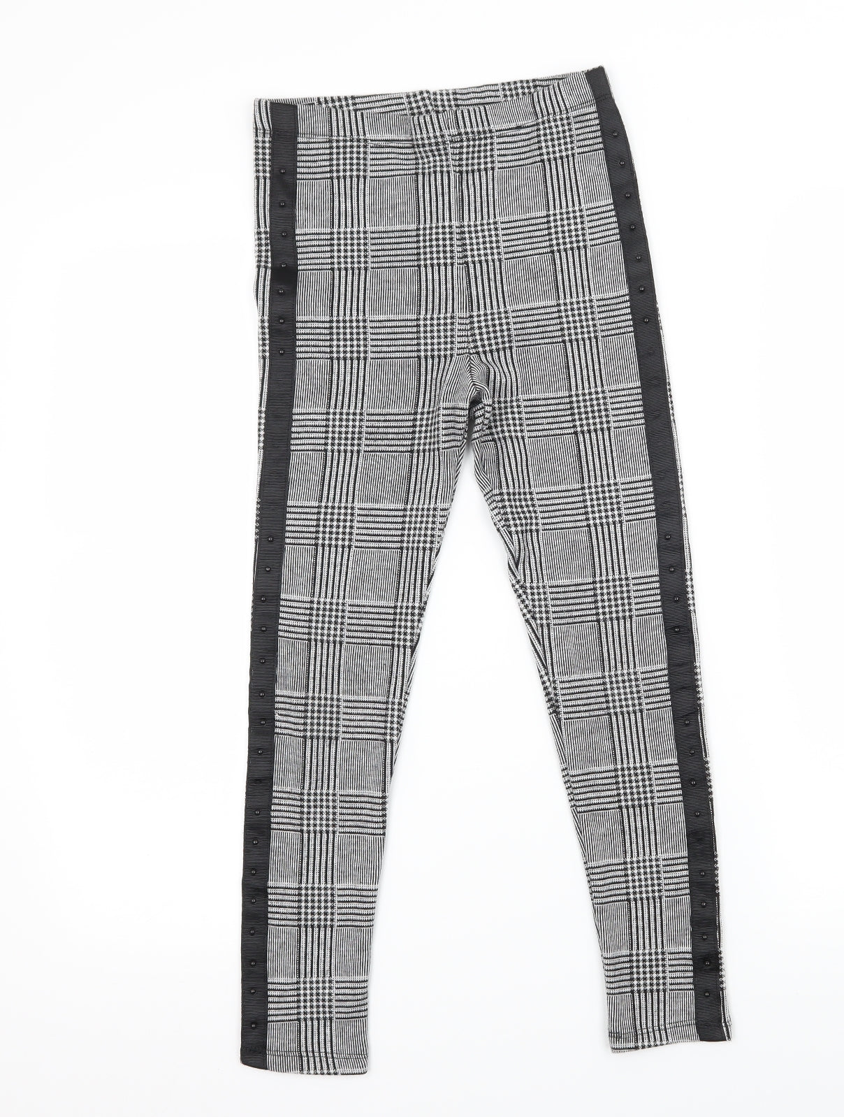 George Girls Grey Check Jersey Jegging Trousers Size 8-9 Years