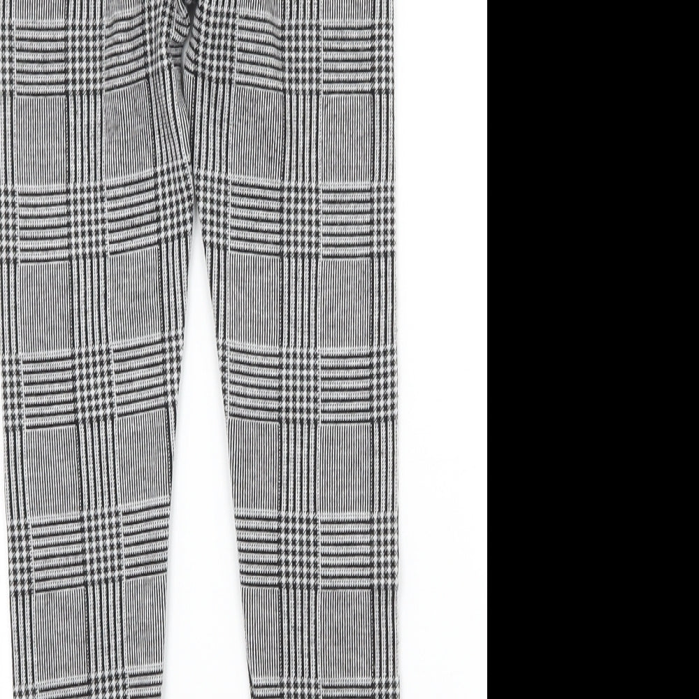 George Girls Grey Check Jersey Jegging Trousers Size 8-9 Years