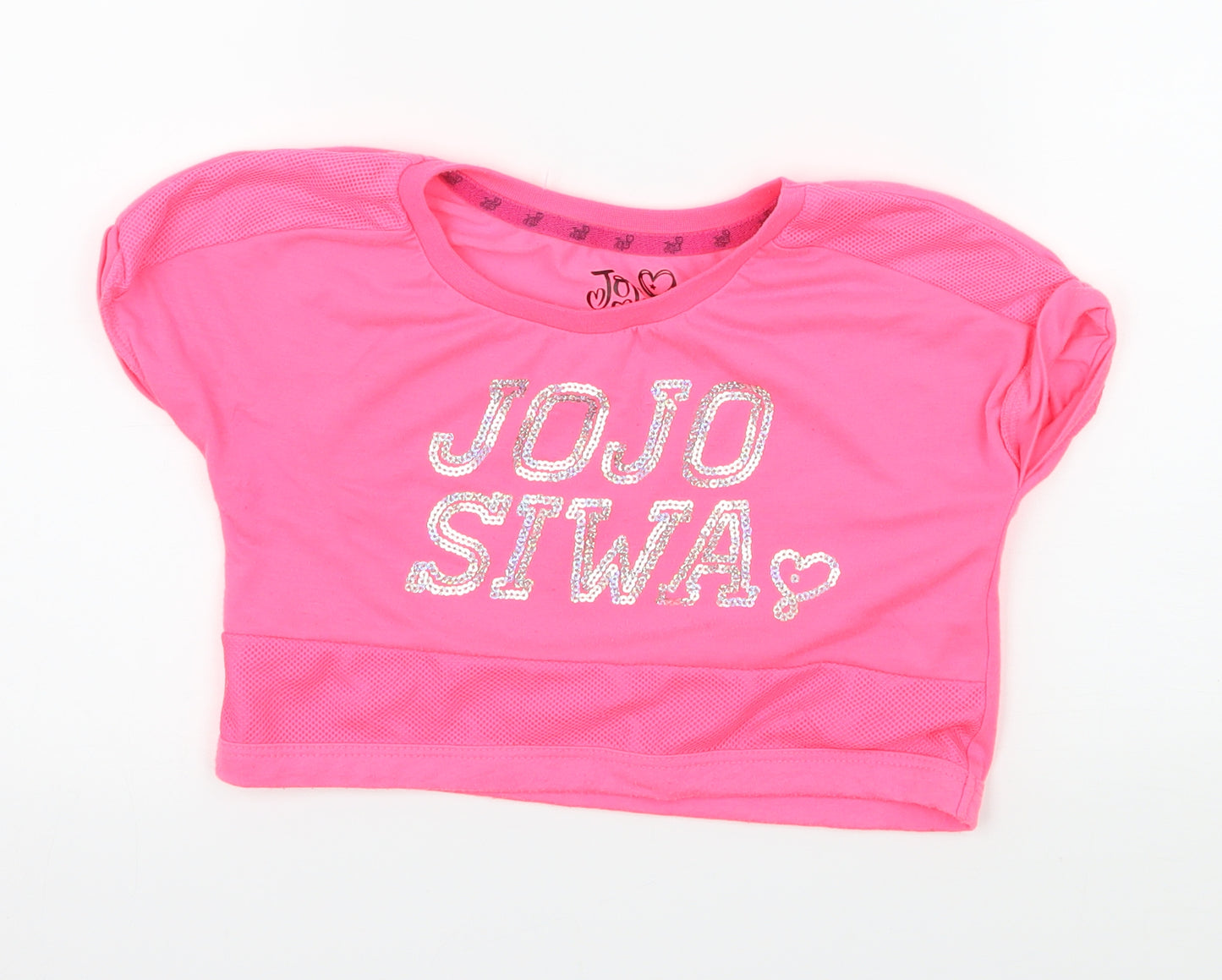 Jojo Siwa Girls Pink  Jersey Basic T-Shirt Size 6-7 Years