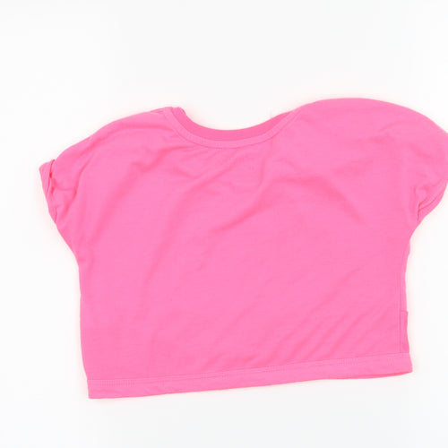 Jojo Siwa Girls Pink  Jersey Basic T-Shirt Size 6-7 Years