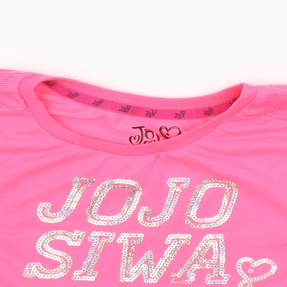 Jojo Siwa Girls Pink  Jersey Basic T-Shirt Size 6-7 Years