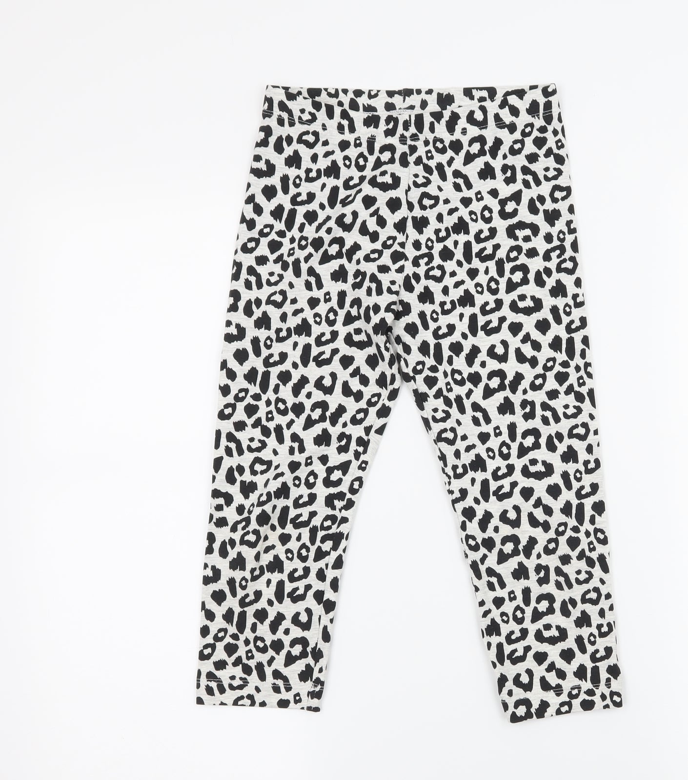 Primark Girls Grey Animal Print Jersey Jogger Trousers Size 8-9 Years - Leggings