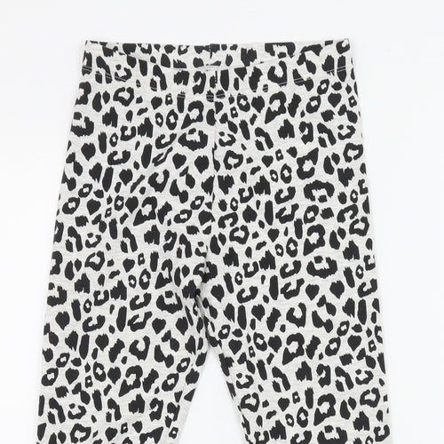 Primark Girls Grey Animal Print Jersey Jogger Trousers Size 8-9 Years - Leggings