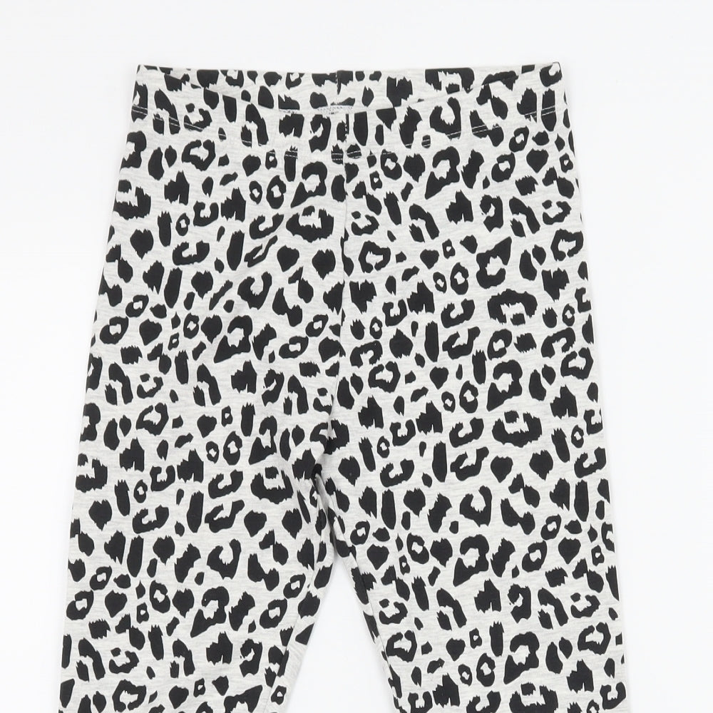 Primark Girls Grey Animal Print Jersey Jogger Trousers Size 8-9 Years - Leggings