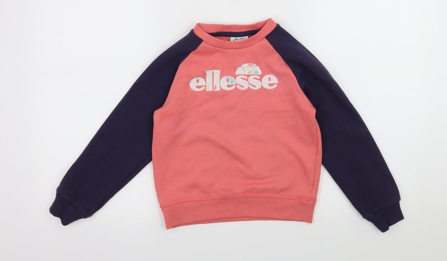 ellesse Girls Pink  Jacquard Pullover Sweatshirt Size 6-7 Years