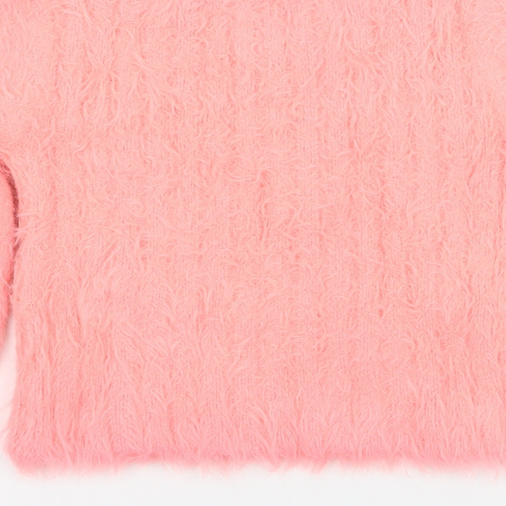 River Island Girls Pink  Knit Pullover Jumper Size 7-8 Years