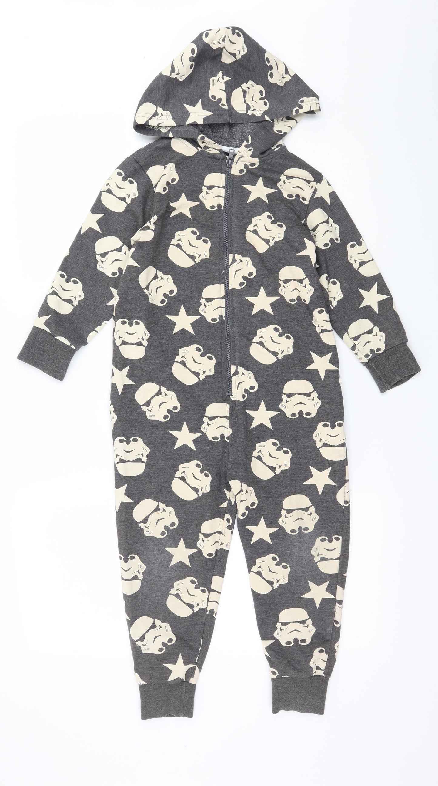 NEXT Girls Grey Geometric Jersey Top One Piece Size 4 Years  - Stormtrooper