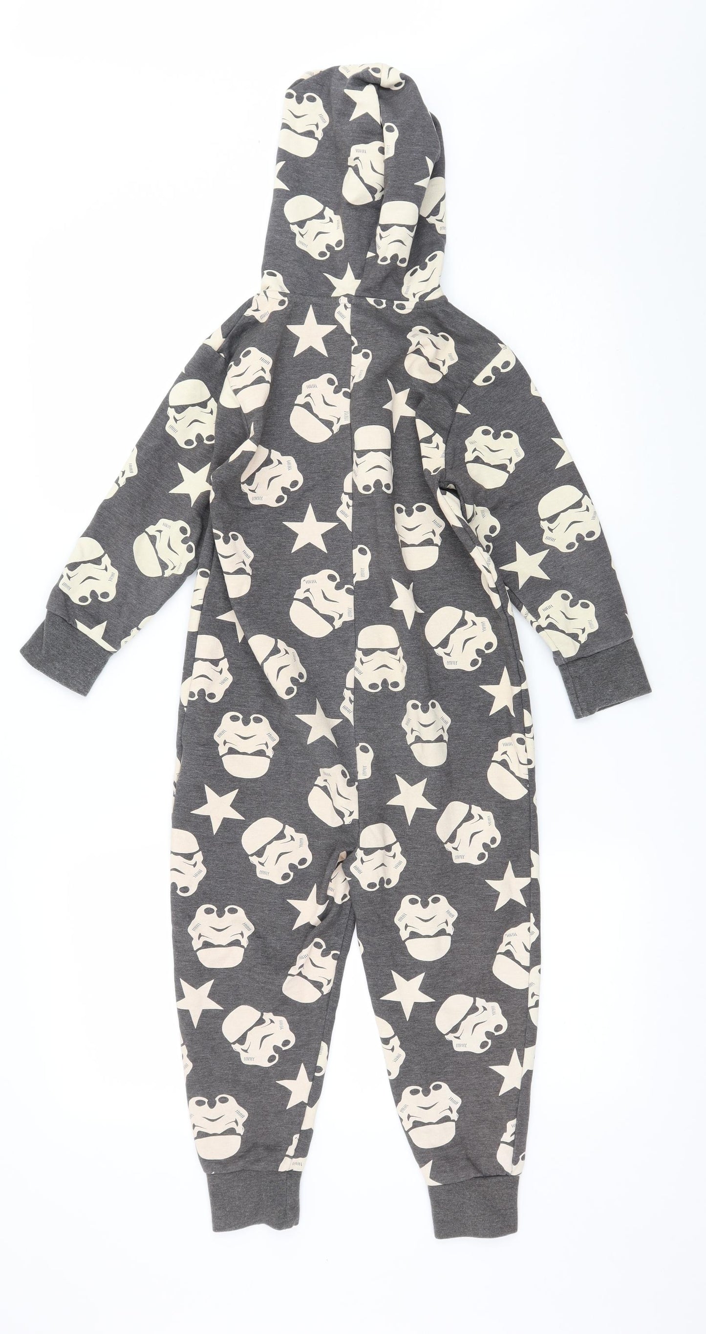 NEXT Girls Grey Geometric Jersey Top One Piece Size 4 Years  - Stormtrooper