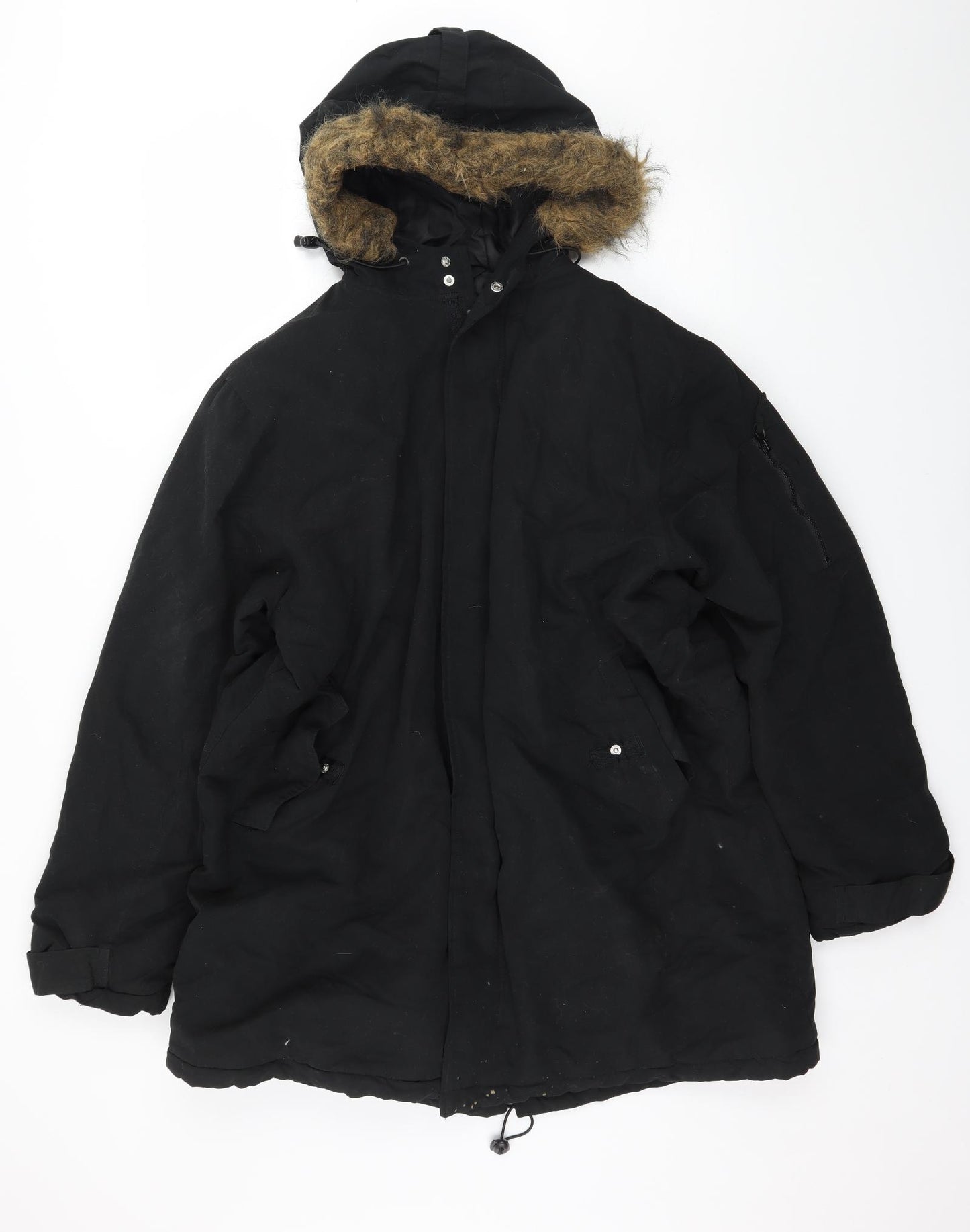 Cutting Edge Mens Black   Parka Coat Size L