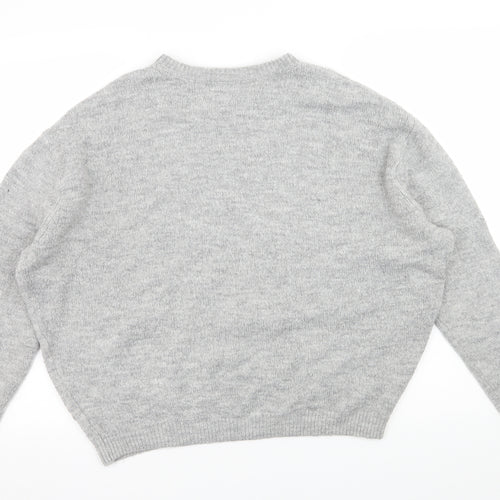 H&M Girls Grey  Knit Pullover Jumper Size 13-14 Years