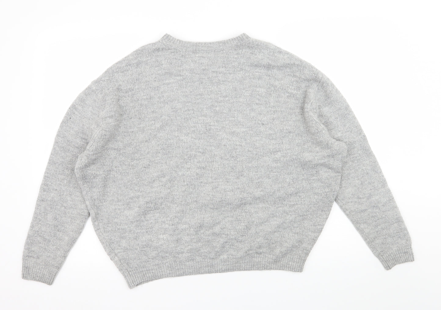 H&M Girls Grey  Knit Pullover Jumper Size 13-14 Years