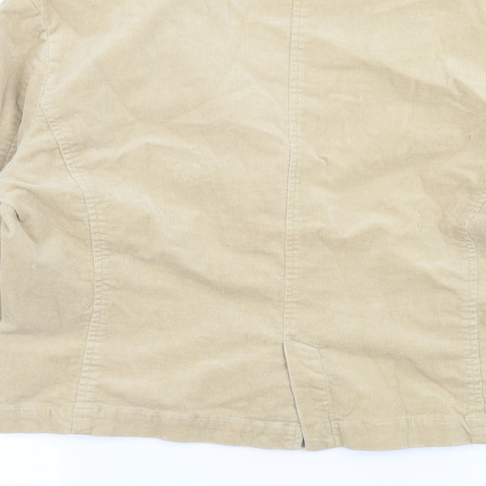 E-vie Womens Beige  Corduroy Jacket Blazer Size 16