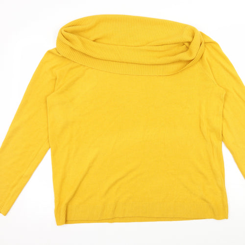 TU Womens Yellow  Knit Pullover Jumper Size 18