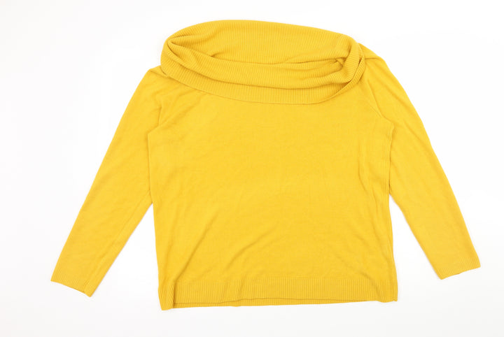 TU Womens Yellow Knit Pullover Jumper Size 18
