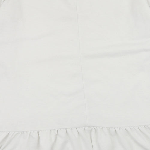 Boohoo Womens White  Jersey Pullover Sweatshirt Size 8