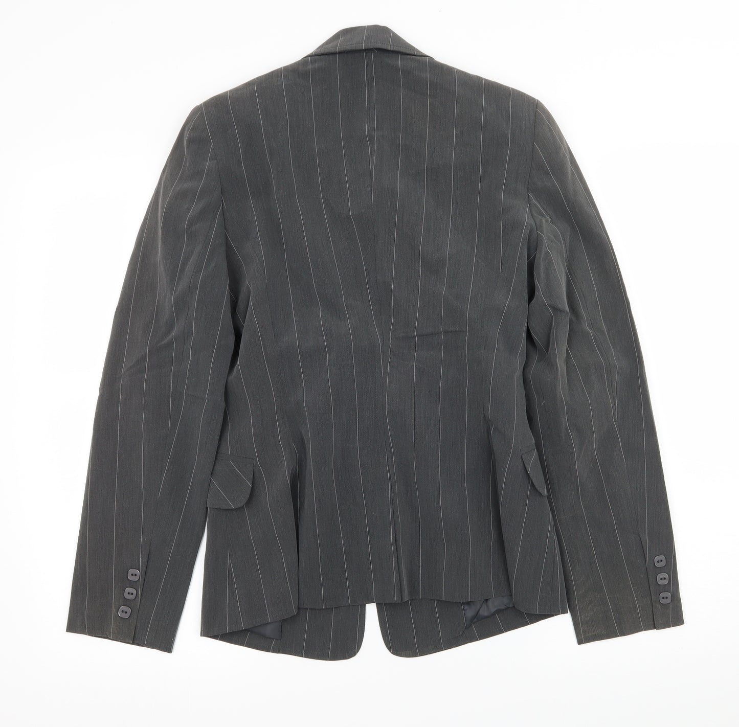 Select Womens Grey Striped  Jacket Blazer Size 10