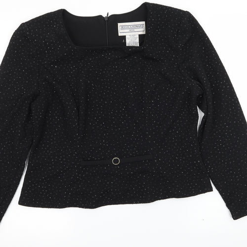 Jessica Howard Womens Black   Basic Blouse Size 14