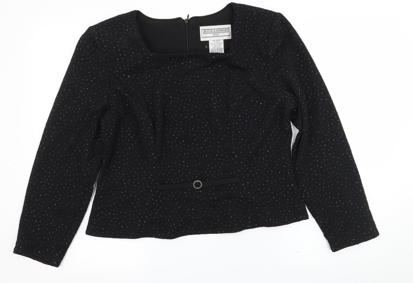 Jessica Howard Womens Black   Basic Blouse Size 14