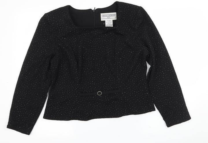 Jessica Howard Womens Black Basic Blouse Size 14
