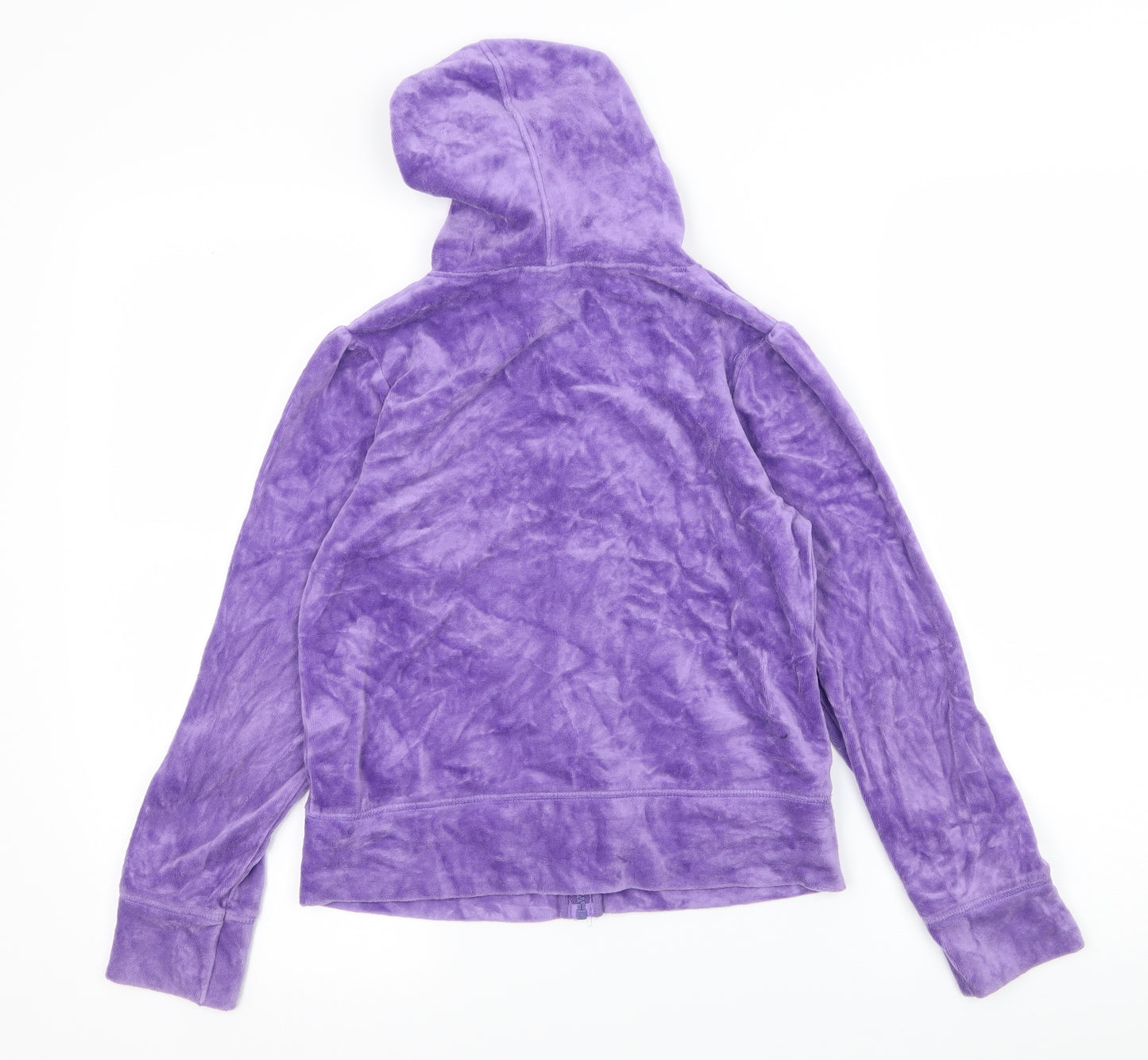 Cherokee Girls Purple  Velvet Full Zip Hoodie Size 10-11 Years