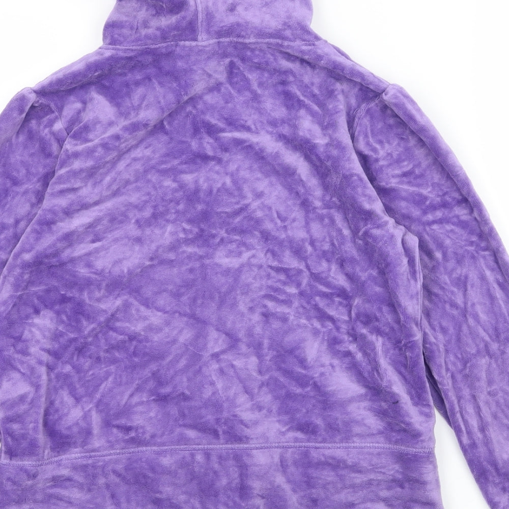 Cherokee Girls Purple  Velvet Full Zip Hoodie Size 10-11 Years