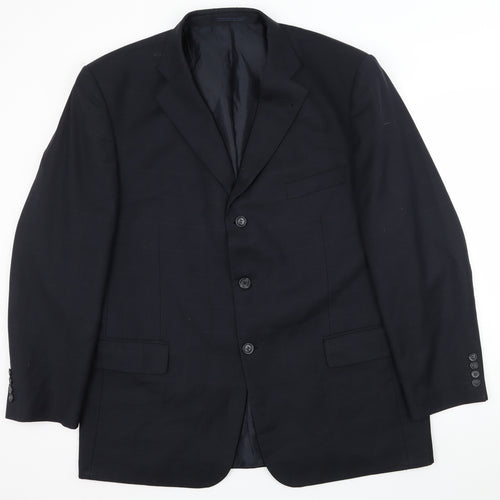Armando Mens Blue Check  Jacket Suit Jacket Size XL