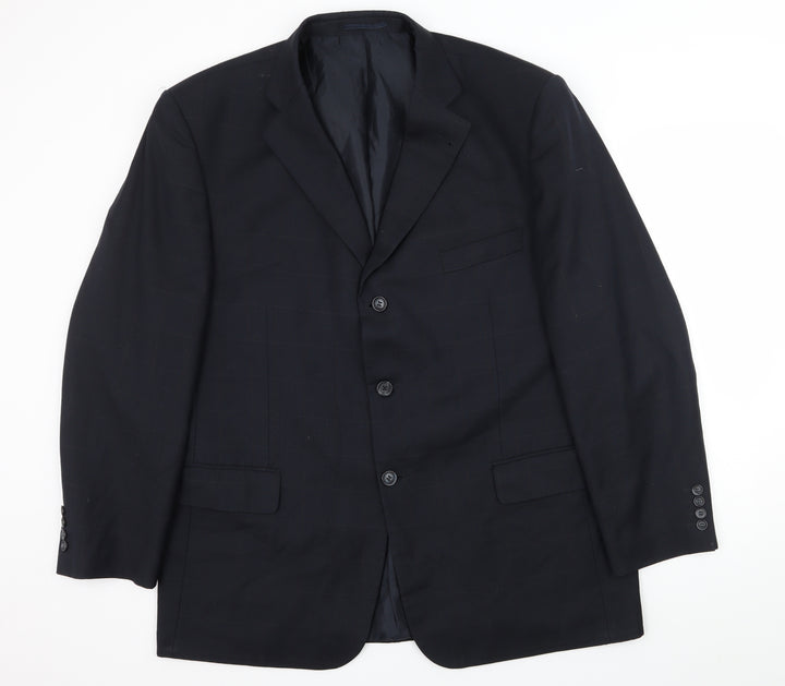 Armando Mens Blue Check Jacket Suit Jacket Size XL