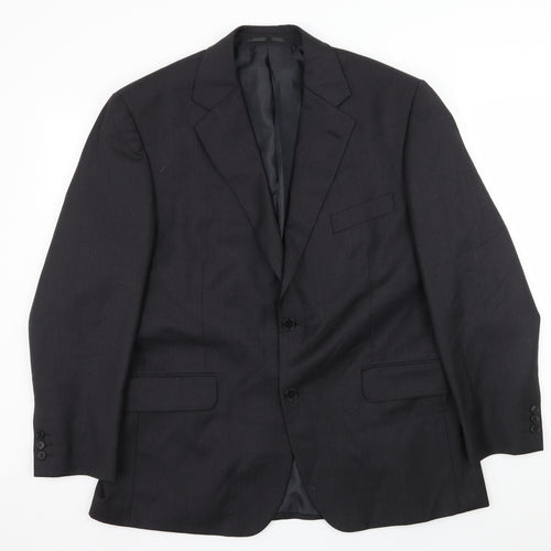 Soveriegn Mens Grey Striped  Jacket Suit Jacket Size L