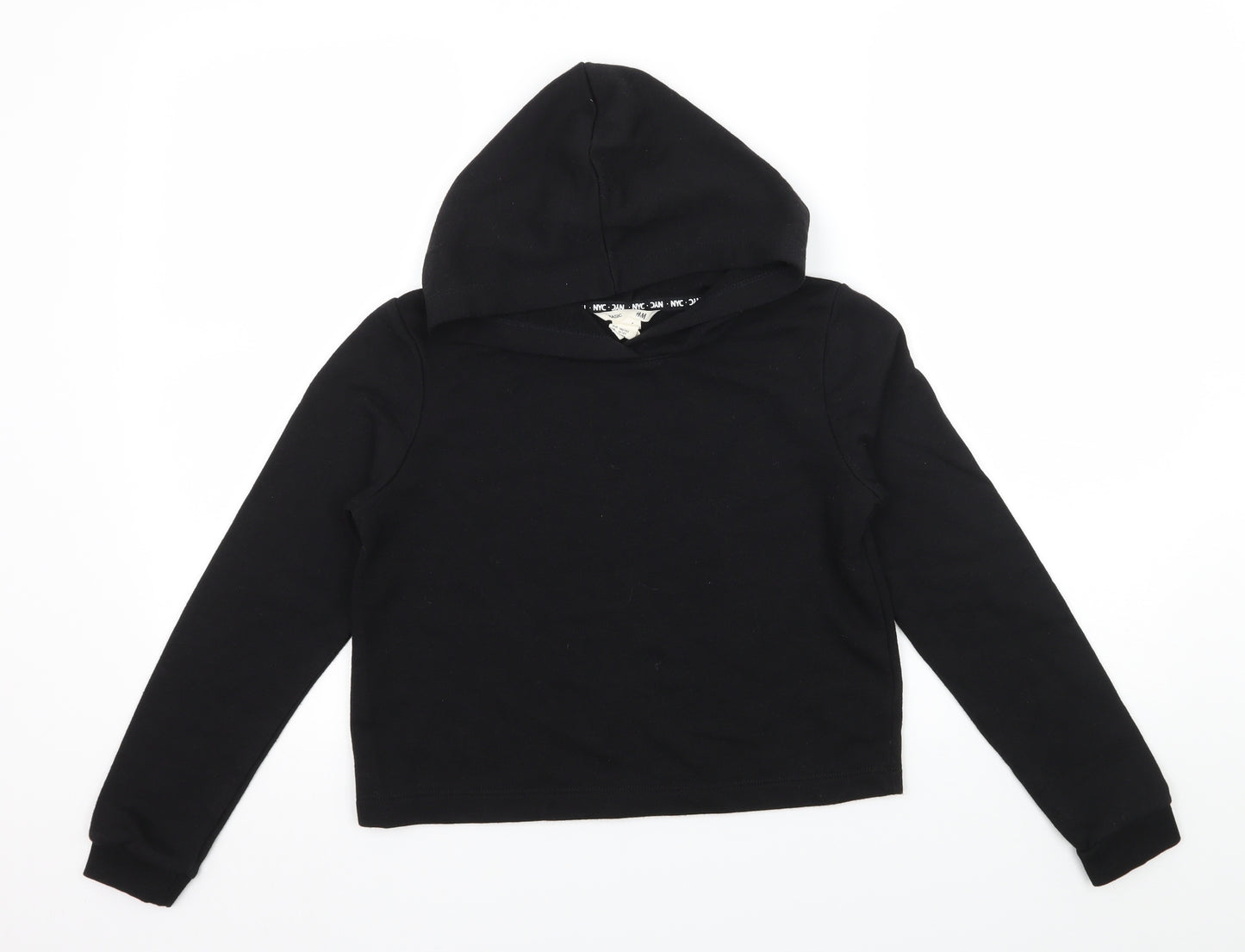 H&M Boys Black  Jersey Pullover Hoodie Size 11-12 Years