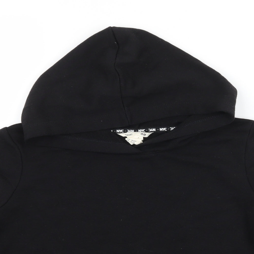 H&M Boys Black  Jersey Pullover Hoodie Size 11-12 Years